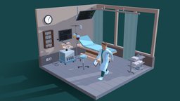 Lowpoly Medical Room room, medicine, room-low-poly, low-poly, medical, noai
