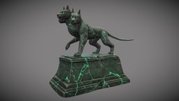 Statue of Cerberus greek, dog, statue, mythology, substancepainter, maya, zbrush
