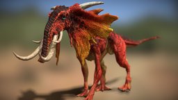 3DRT - Fantasy elephant elephant, beast, rpg, pet, mountain, huge, mutant, gamedev, zoo, moster, fairytale, chimera, imaginary, 3drt, warbeast, roleplayinggame, animated-rigged, character, 3d, lowpoly, model, gameasset, creature, animated, 3dmodel, fantasy, gameready, scary-zoo