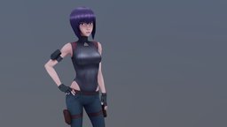 Motoko Kusanagi (Ghost in the Shell: SAC_2045) fanart, 3dcoat, manga, gits, ghostintheshell, character, handpainted, photoshop, blender, anime