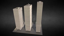 Rockfeller Buildings (The "X Y Z Buildings) tower, buildings, ny, new-york, towers, nyc, lowpoly, building