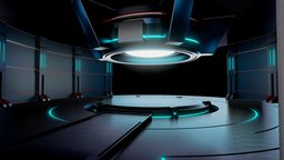 scifi platform stage scene baked room, universe, 360, platform, mechanical, spacecraft, cyber, cyberpunk, vr, virtualreality, spacestation, metal, scifi, sci-fi, futuristic, interior, space, spaceship, industrial, noai