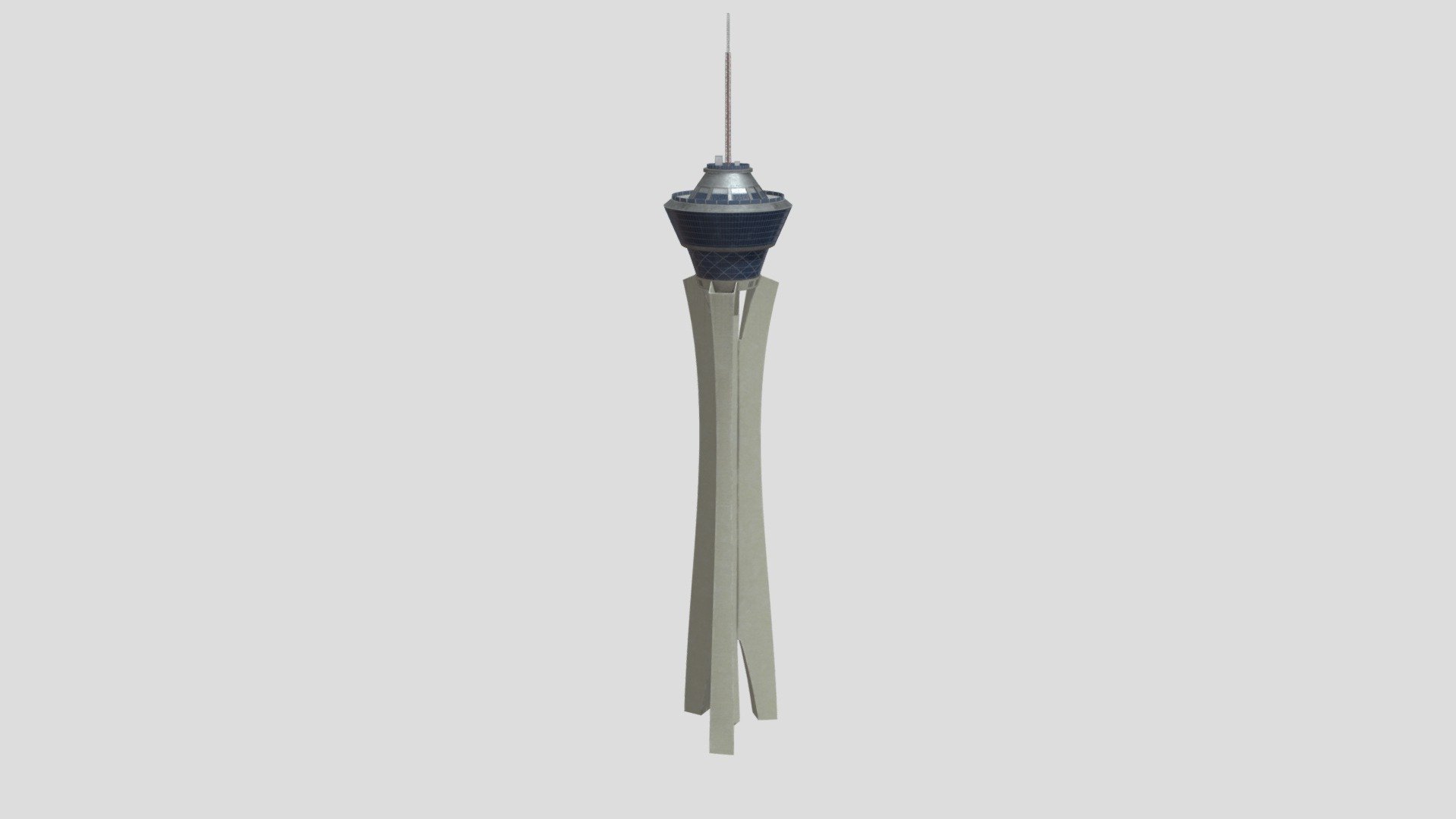 This Las Vegas Stratosphere is perfect for any vegas backdrop scene or just as the staple piece. This includes:

Stratosphere Mesh
Tower Top 4K Texture set
Tower Base 4K Texture Set
The mesh is UV Unrwapped and can eaily be retextured ! It also has vertex colors.