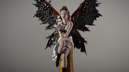 Steampunk Aviator Fairy steampunk, bronze, , figurine, fairy, metal, statue, realistic, scanned, photometry, pbr-texturing, steampunkstyle, pixy, pbr-materials, decoration, gear, inciprocal