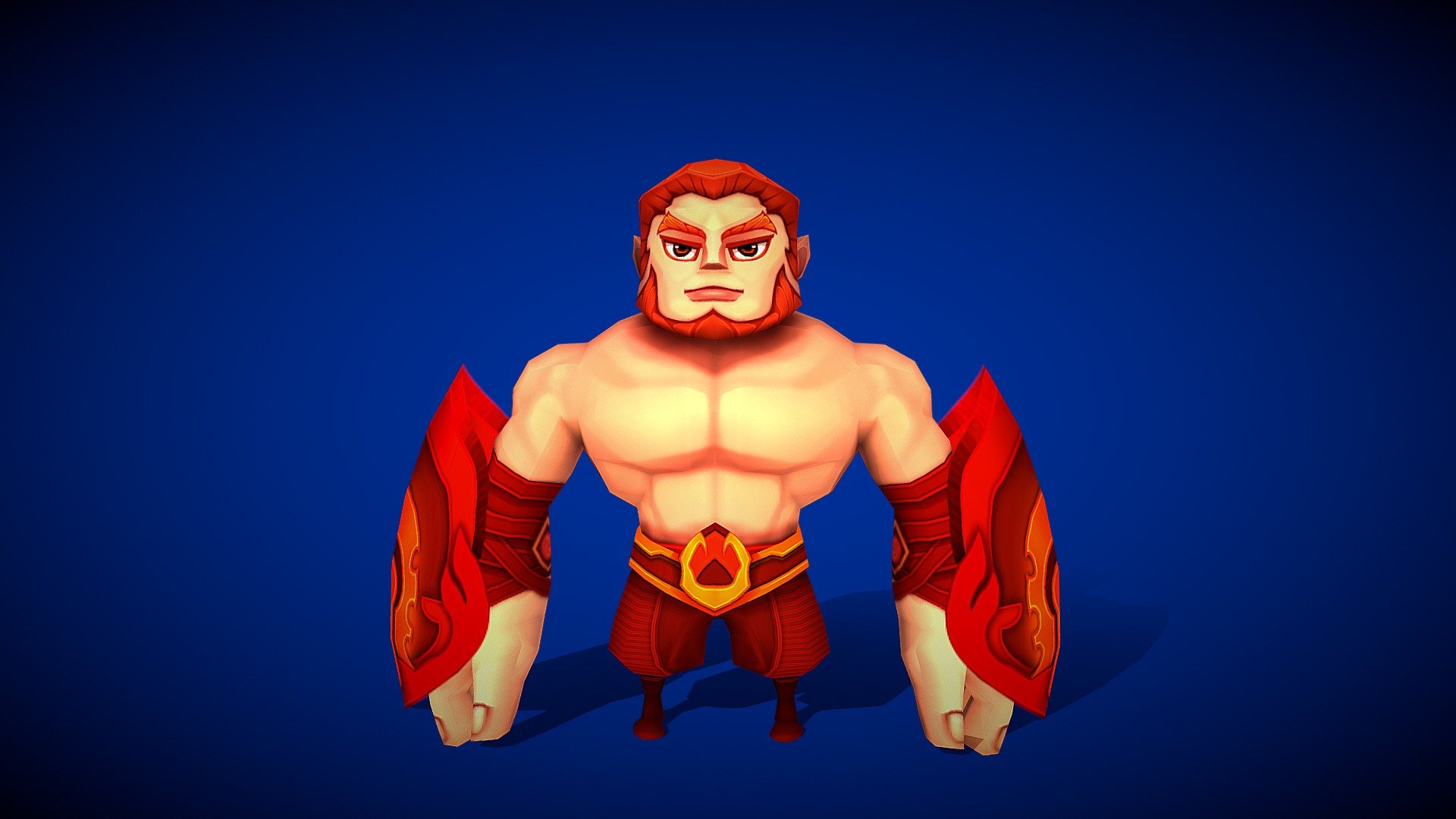 This set includes Low-poly fantasy Cartoon Fighters, which are rigged and animated. 

Textures are hand painted and available in 4 colors. Each color versions has 3 levels. 

Suitable for TD games, at role of tank with high attack damage and toughness ability .  

Character includes 13 animations:

- Idle 01: 20 - 60

-  Run: 70 - 100 
- Attack 03: 110 - 190

- Idle 02: 200 - 320

- Idle 03:  330 - 420 
-  Walk:    430 - 480

-  Attack 01:   490 - 520

-  Attack 02: 530 - 580

-  Hurt:    590 - 630

-  Skill 01: 640 - 690 
-  Skill 02:    700 - 785

-  Die 01:  800 - 870

-  Die 02:  880 - 920