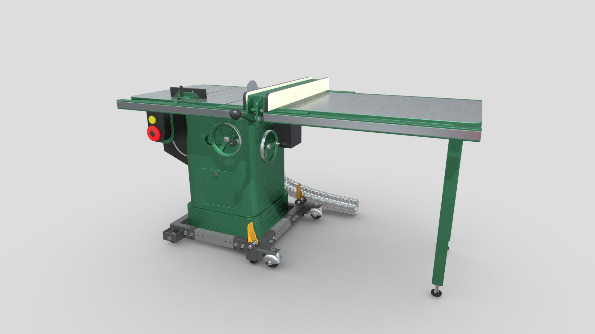 Table Saw 3D Model by ChakkitPP.




This model was developed in Blender 2.90.1

Unwrapped Non-overlapping and UV Mapping

Beveled Smooth Edges, No Subdivision modifier.


No Plugins used.




High Quality 3D Model.



High Resolution Textures.

Polygons 29186 / Vertices 29915

Textures Detail :




2K PBR textures : Base Color / Height / Metallic / Normal / Roughness / AO

File Includes : 




fbx, obj / mtl, stl, blend
