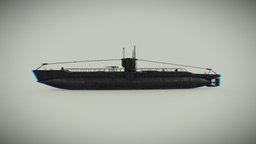 Type-3 Maru Yu Class Japanese Submarine ww2, sub, vessel, ocean, worldwar2, lowpoly, ship, submarine, japanese, boat, noai