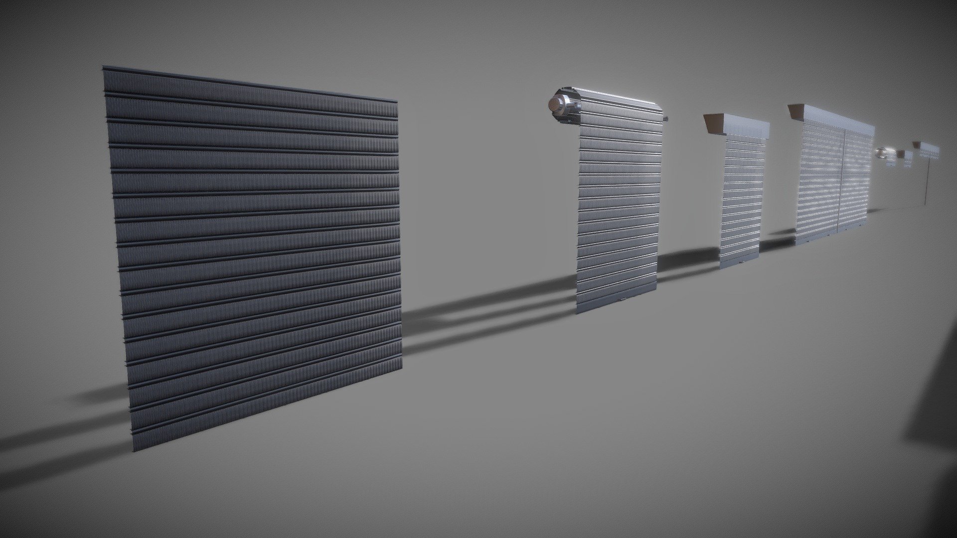 Why Do you need to buy this 3D model ?

I modeled this Rolling Gate to be use in any exterior scene, game, render composition. It comes with many ways of use in other projects easy and in the doc files such Blender and Unity it comes with materials to be easy set the color of the model, there is 2 types of use Hight Poly with Subdivision for Render and Low Poly excelent for game and LOD. And the objects have proper pivot points locations.

BONUS: It comes with 8 separately peaces, 14 presets of gate.

More Details




Comes with High/Low Poly meshes, 2 Docs ( Blender/Unity), 1- 5 materials in the doc files

Good topology

Overlapping

Formats available: Blender, OBJ, FBX, STL, Unity and Collada.

Geometry: Polygon Mesh and Subdivision Ready

Poly Counts: 2144 in Low Poly(the short one)

Unids Used: CM

Parameters: 2.82m high/2.90m width (the short one)

Total Megabytes Archieves: 207MB

I hope you enjoy and for any problems, wishs or questions just contact me in the comments.