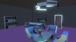 Futuristic Workspace Demo Scene object, office, scene, virtual, assets, high, work, prop, reality, ready, furniture, extended, meta, metaverse, asset, game, pbr, lowpoly, scifi, low, poly, design, stylized, interior, highpoly, space, gameready, environment