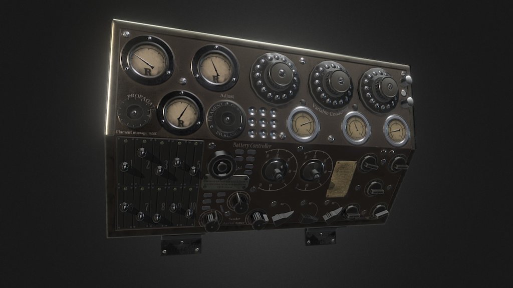 This is mounted on the wall in a radio room. 
For my steampunk scene. (: 

Tris: 2068
Texture res: 2048