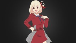 Nishikigi Chisato - Lycoris Recoil blender-3d, animegirl, recoil, anime, lycoris, chisato, nishikigi