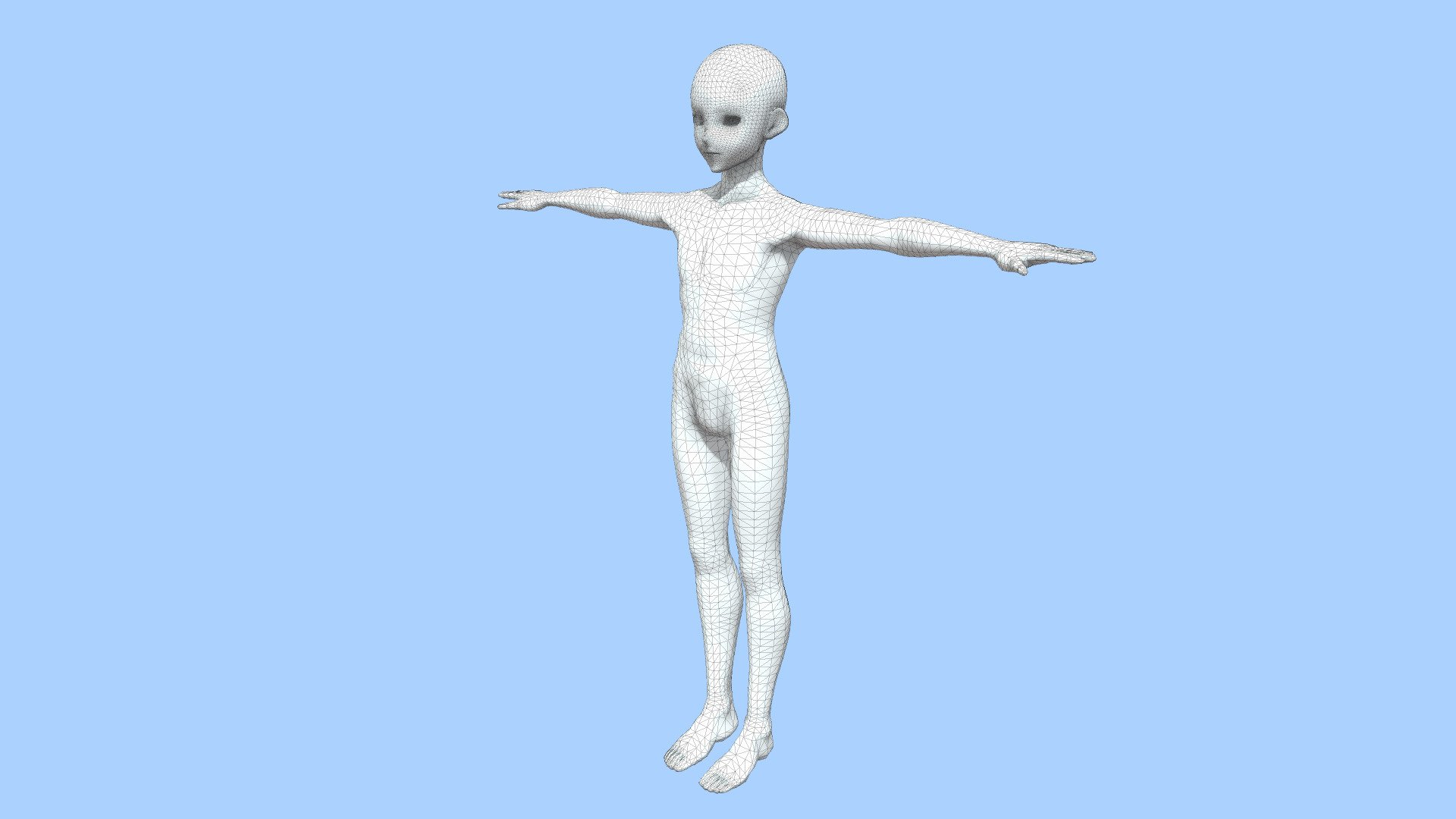 Character male anime base low poly mesh Character Low polygon count (good for mobile game characters and vr chat). FBX