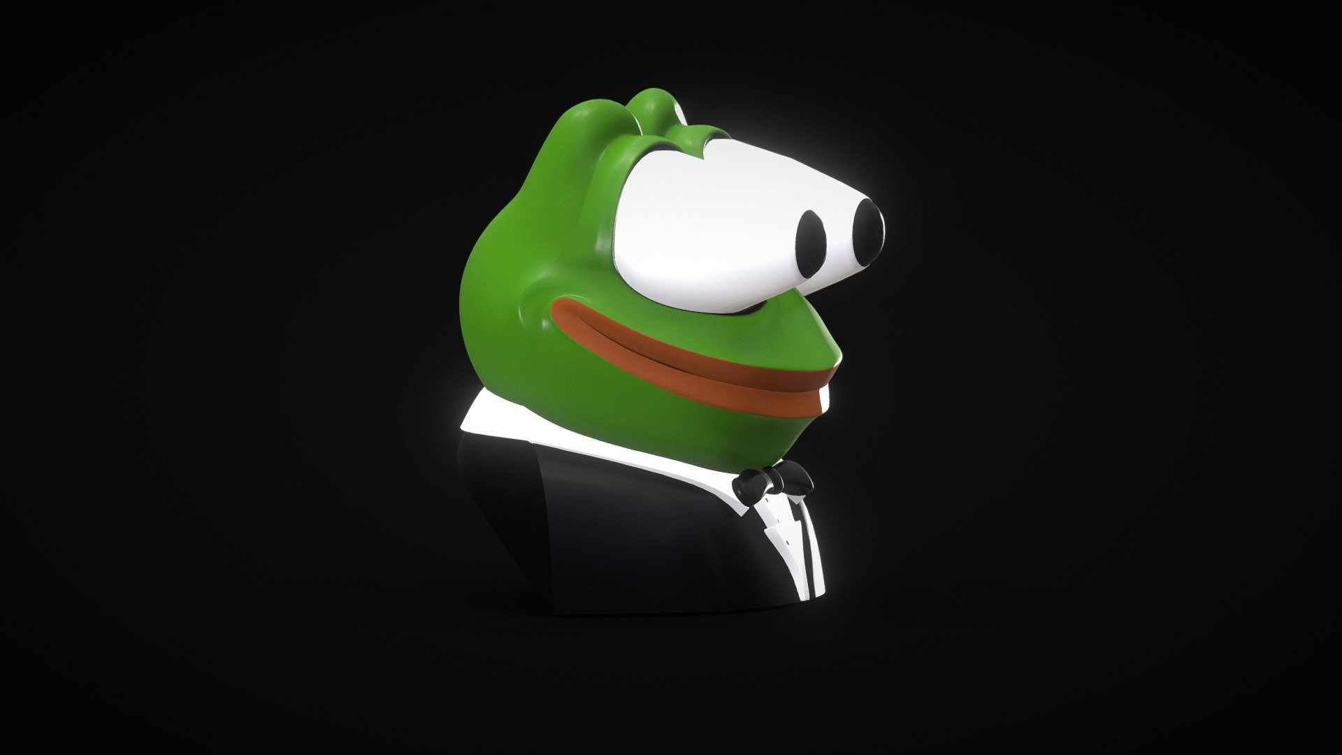 Probably the weirdest Pepe I ever released. 

Features:




a single 4096x4096 texture

smoothable quad geometry

original .blend file, fully editable (detail up to 330k polys)

variety of file formats

lowpoly (31k tris) version

high detail (91k tris) version
