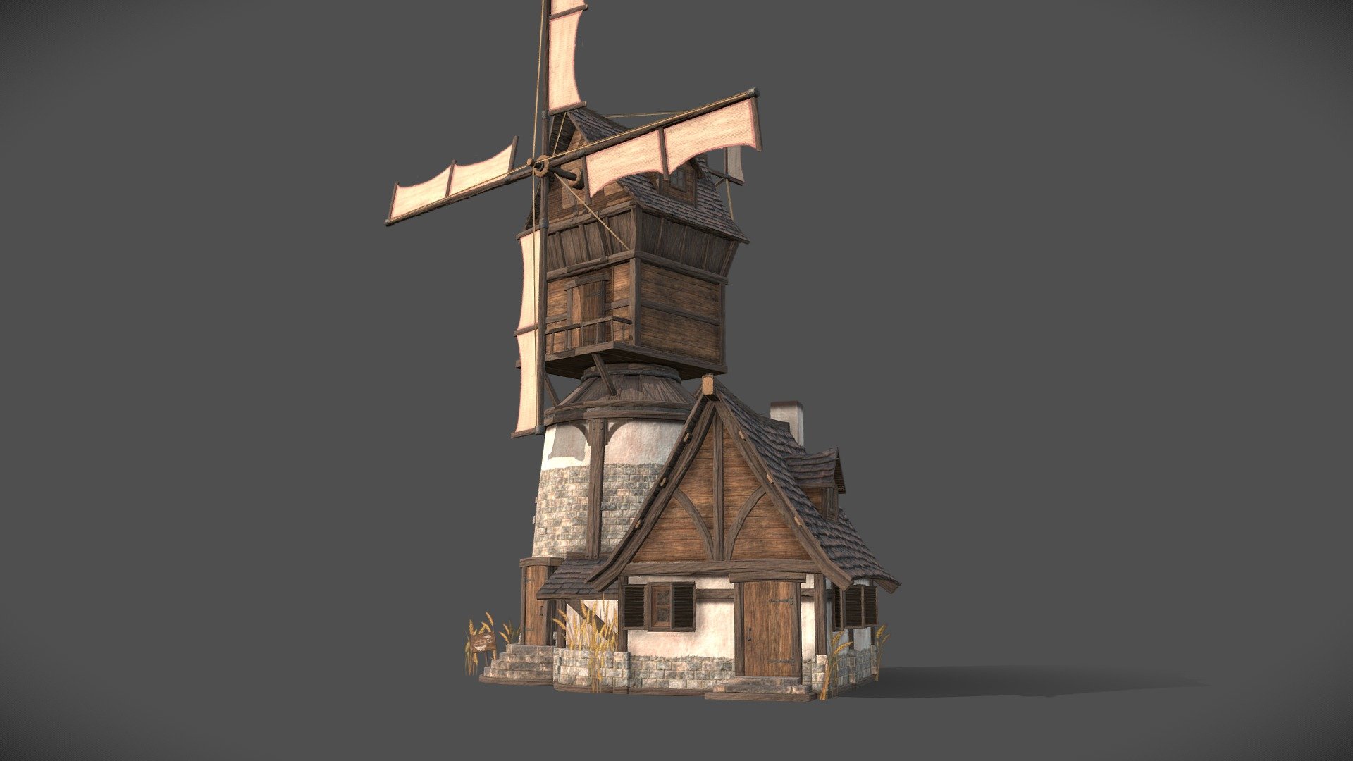 NAD-TP1-GENERIQUE-H22

This is my 1st project of the 2nd semester at NAD school.
Lowpoly windmill and small shack textured with generic and atlas material. (6490 triangles)
I took some of the texture at wonderfull https://share-legacy.substance3d.com/. Thanks to all the texture artistes that gave those materials on this website so I could explore further options on substance painter.
I'm gratefull for what I've learned during this super fun project, especially about optimisation and generic texture.

Like/follow/comment/hug/kiss/do something if you download plz
xox