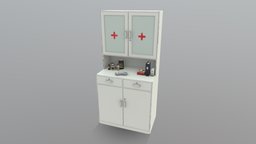 Hospital Cabinet - Low Poly blood, clinic, desk, doctor, aid, collection, furniture, hospital, friday, cabinet, medicine, binder, blackfriday, substancepainter, substance, medical, black