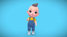 Baby character style, baby, rigging, boy, children, fashion, child, polycount, cartoon, 3d, animation, babyboy, boymodel, cutebaby