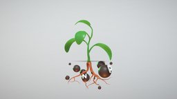 Nutrition System, Plant with root plant, system, sprout, root, nutrition, cartoon, natureandcivchallenge