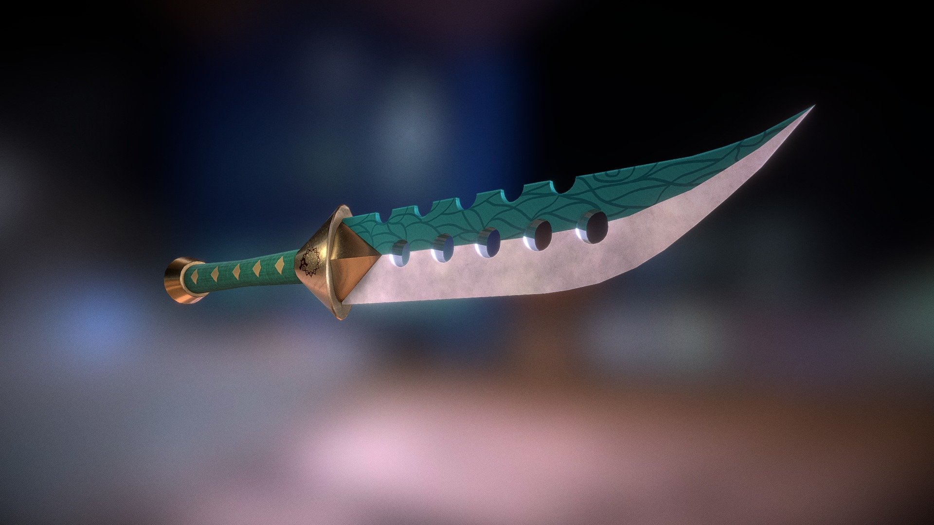 Lostvayne is a curved shortsword with the Dragon tattoo emblem into its hilt and five holes along the middle of the sharp blade, and 5 half-moon holes along the other side of the blade. The blade is split into two different colors, the sharp part is silver and the opposite is a dark green moss. When Meliodas uses Assault Mode, the blade of Lostvayne apparently turns completely red.

Hope you will like it and leave a comment 😀