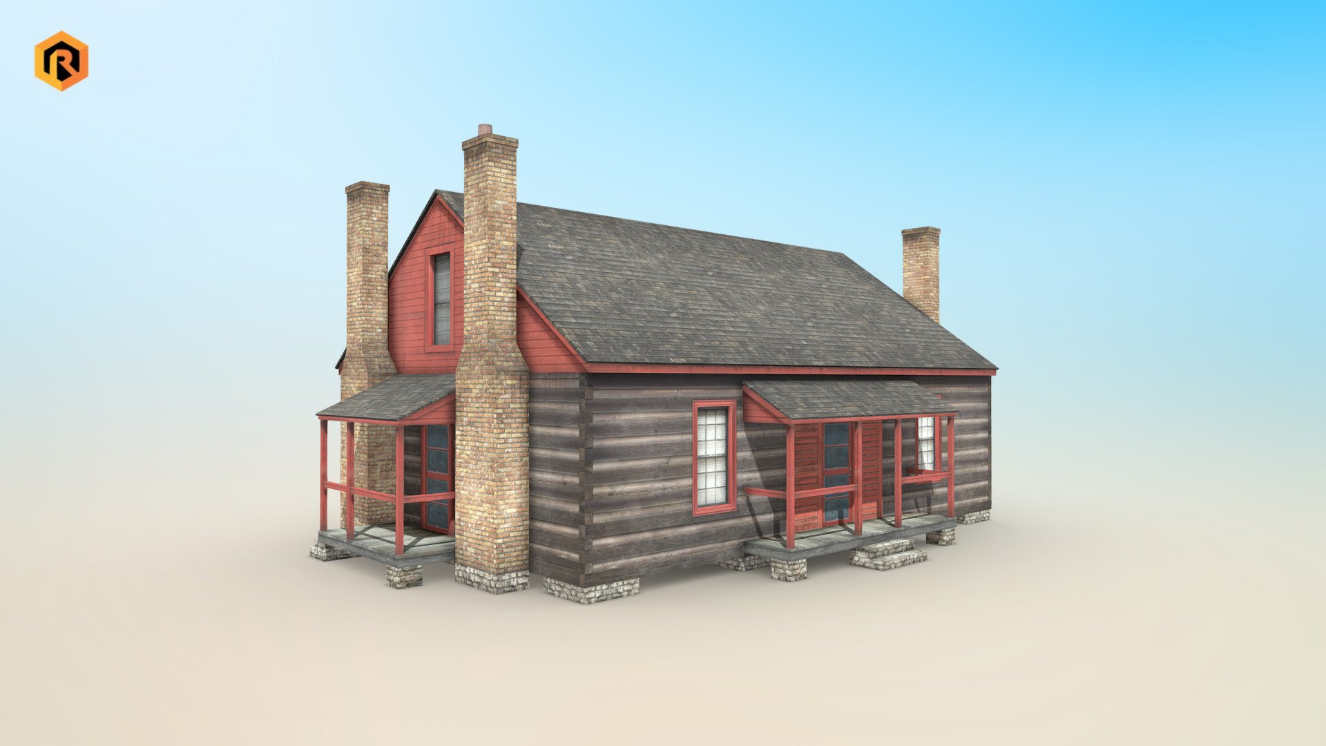 Low-poly 3D model of Wooden House Building.

It is best for use in games and other VR / AR, real-time applications such as Unity or Unreal Engine. It can also be rendered in Blender (ex Cycles) or Vray as the model is equipped with proper textures.   

You can also get this model in a bundle: https://skfb.ly/ovQJB

Technical details:

- 2048 x 2048 Diffuse and AO textures

- 790 Triangles

- 571 Vertices

- Model is one mesh

- Model completely unwrapped

- All nodes, materials and textures are appropriately named

- Lot of additional file formats included (Blender, Unity, Maya etc.)  

More file formats are available in additional zip file on product page.

Please feel free to contact me if you have any questions or need any support for this asset.

Support e-mail: support@rescue3d.com