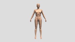 Body from Girl in Hoodie body, mouth, eyes, woman, lowpolymodel, anotomy, character, girl, blender, lowpoly, zbrush, skin