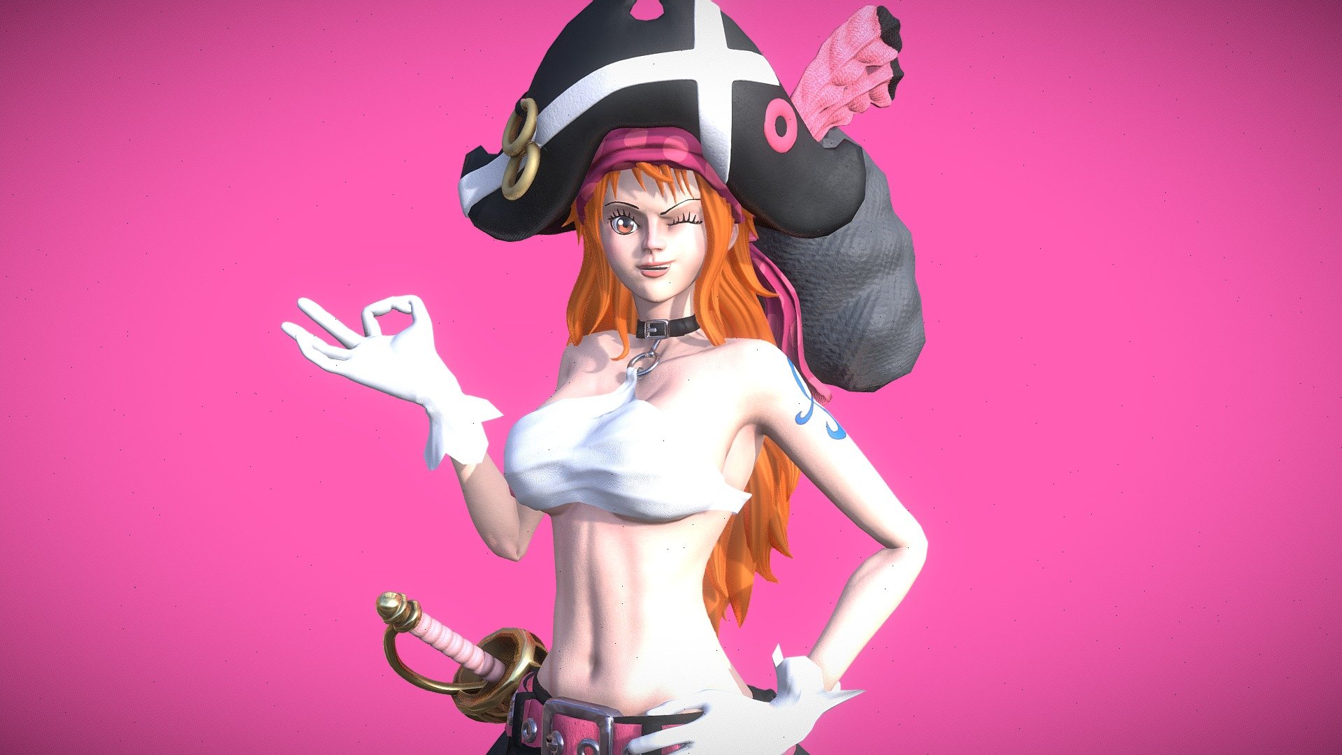 🍊Nami our dear navigator of the Straw Hat Pirates wearing her outfit in the movie One Piece Red🍊 

Made in Blender and Substance Painter

