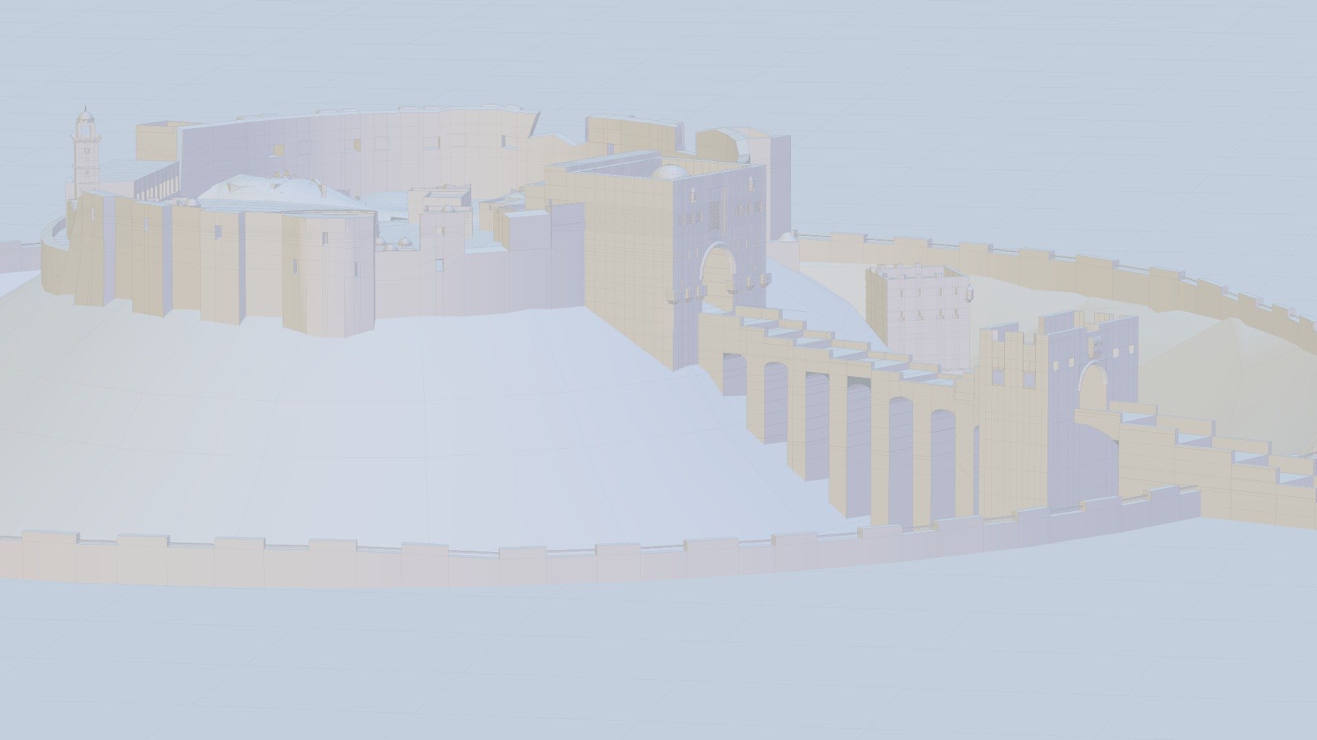 مجسم للهيكل الخارجي و جزء من البنية الداخلية لقلعة حلب - سوريا
3D model of Aleppo Citadel in syria 
also it's my first 3D model ever :D
