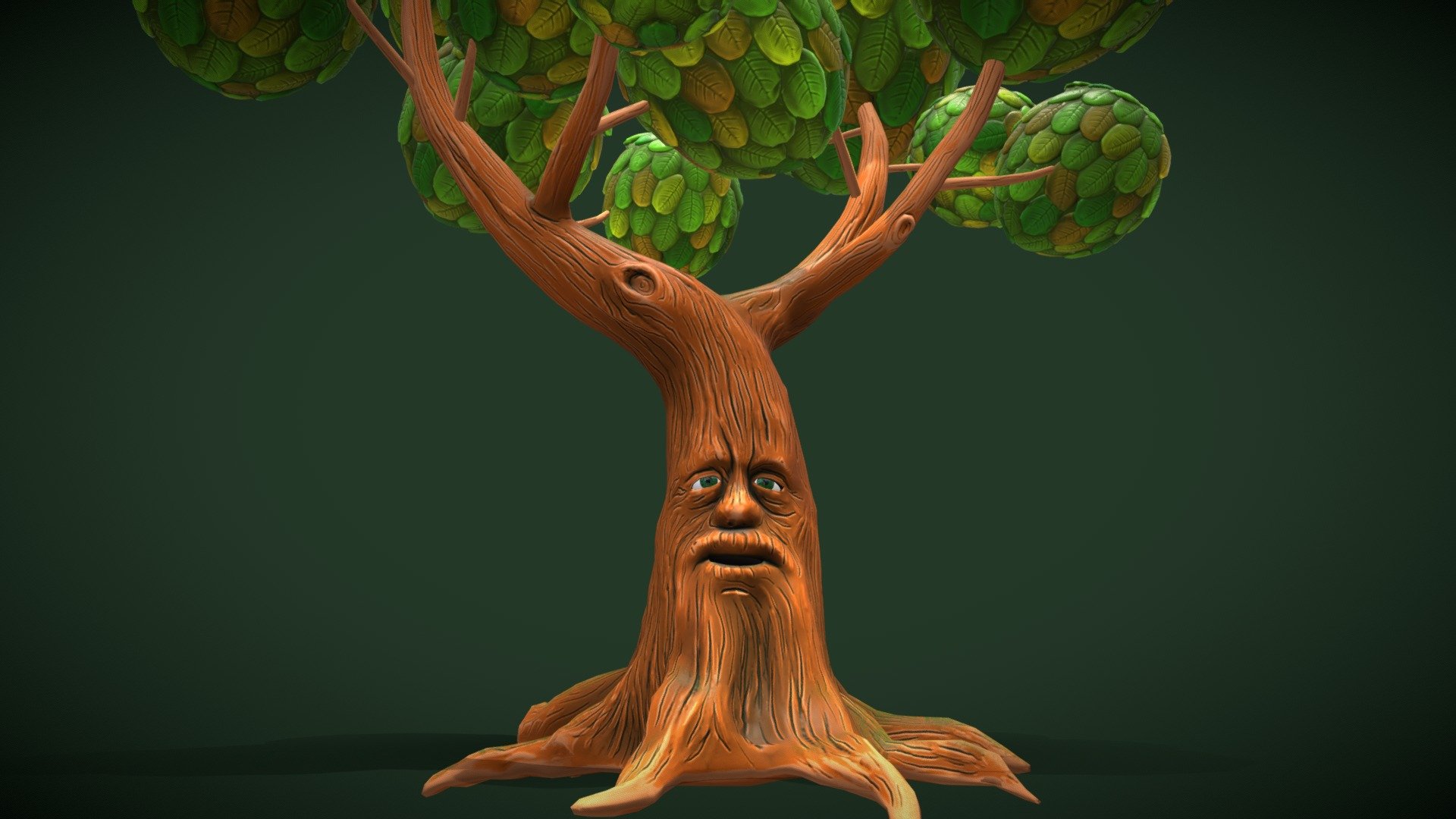 The 3D Cartoon Talking Tree (RIGGED) model is a versatile asset, suitable for both offline and real-time rendering. Created using 3ds Max, the model is textured with 3d-coat. The character is suitable for a range of animation projects, such as kids content and illustrations, as well as real-time applications with PBR materials.

Watch rig demo youtube video!

Inspired by the talking trees found in fantasy stories and mythology, this particular character is an original creation of the author. Any resemblance to existing characters, or real persons, living or dead, is entirely coincidental.

Included formats:  FBX, 3ds Max 2022, Unity package 2020.3

BONUS! Unity package inlcudes a working demo scene testing the two animations: Idle and Generic talking.