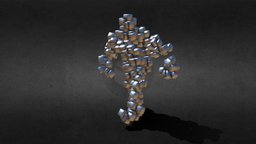 Cube golem - big cubes version cube, golem, tech, elemental, sci-fi, creature, monster, fantasy, magic