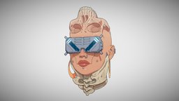 Enchantress comics, demon, comic, cyberpunk, mystical, mage, lineart, handpainted, girl, witch, skull, sci-fi, female, stylized, fantasy, bones