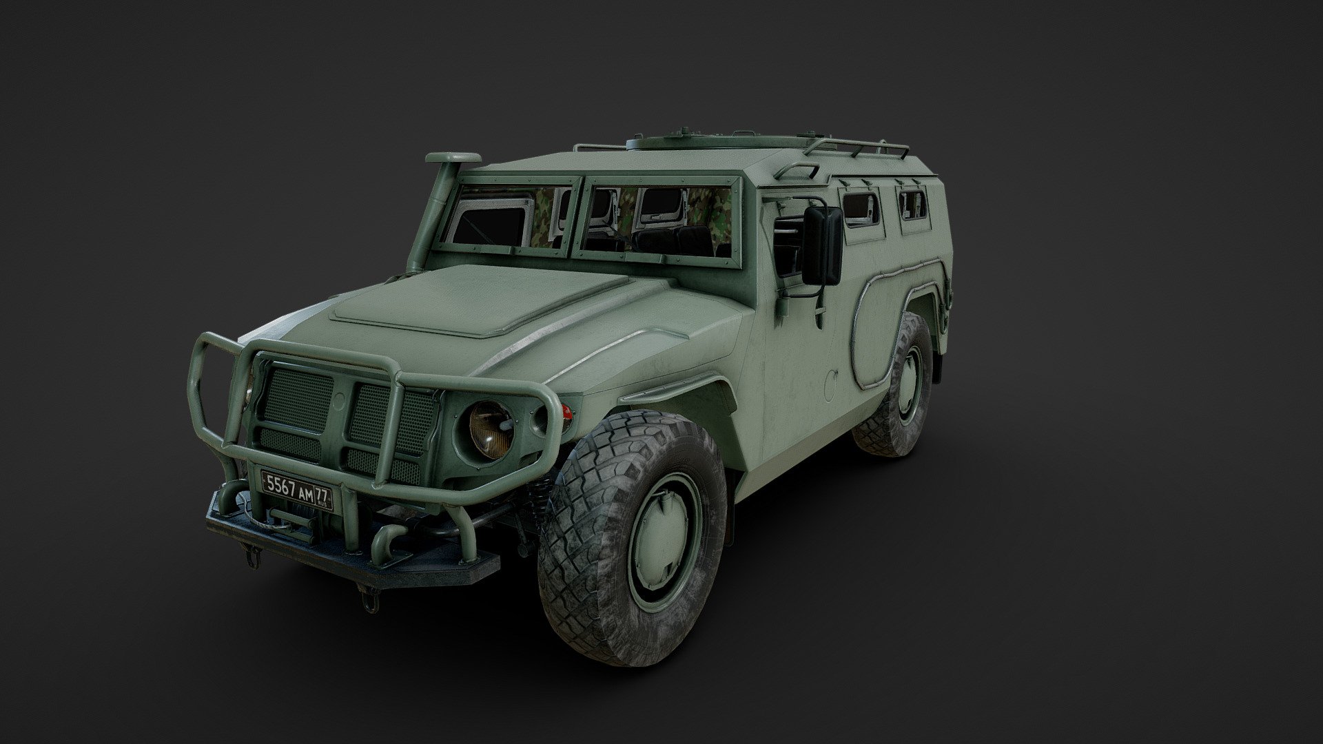 All the model have been moved to FAB you can get it on my profile: https://www.fab.com/sellers/luisbcompany

The Tigr is a Russian 4×4, multipurpose, all-terrain infantry mobility vehicle manufactured by Military Industrial Company, first delivered to the Russian army in 2006. Primarily used by the Russian Armed Forces and Russian Ministry of Internal Affairs, it is also used by numerous other countries.