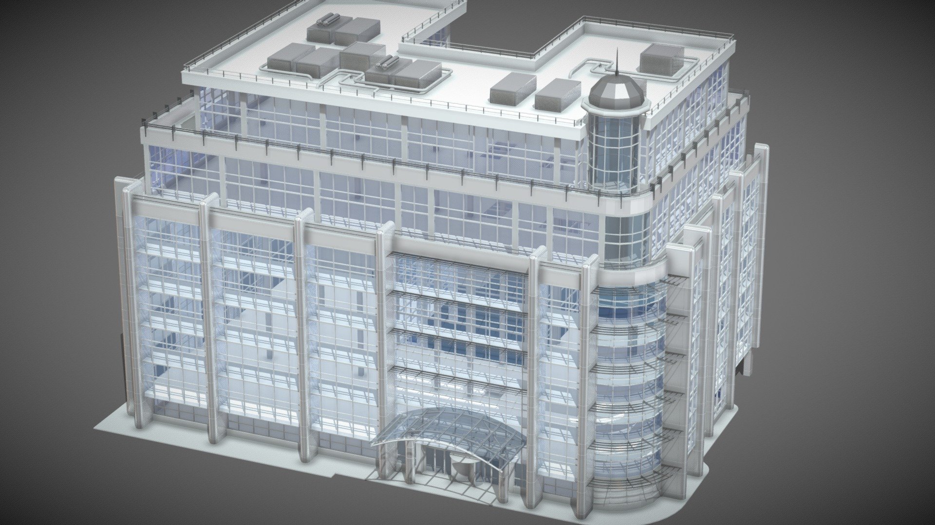 Detailed modern office building.