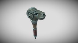 Ram Warhammer warhammer, hammer, medieval, meleeweapon, weapon, lowpoly, fantasy