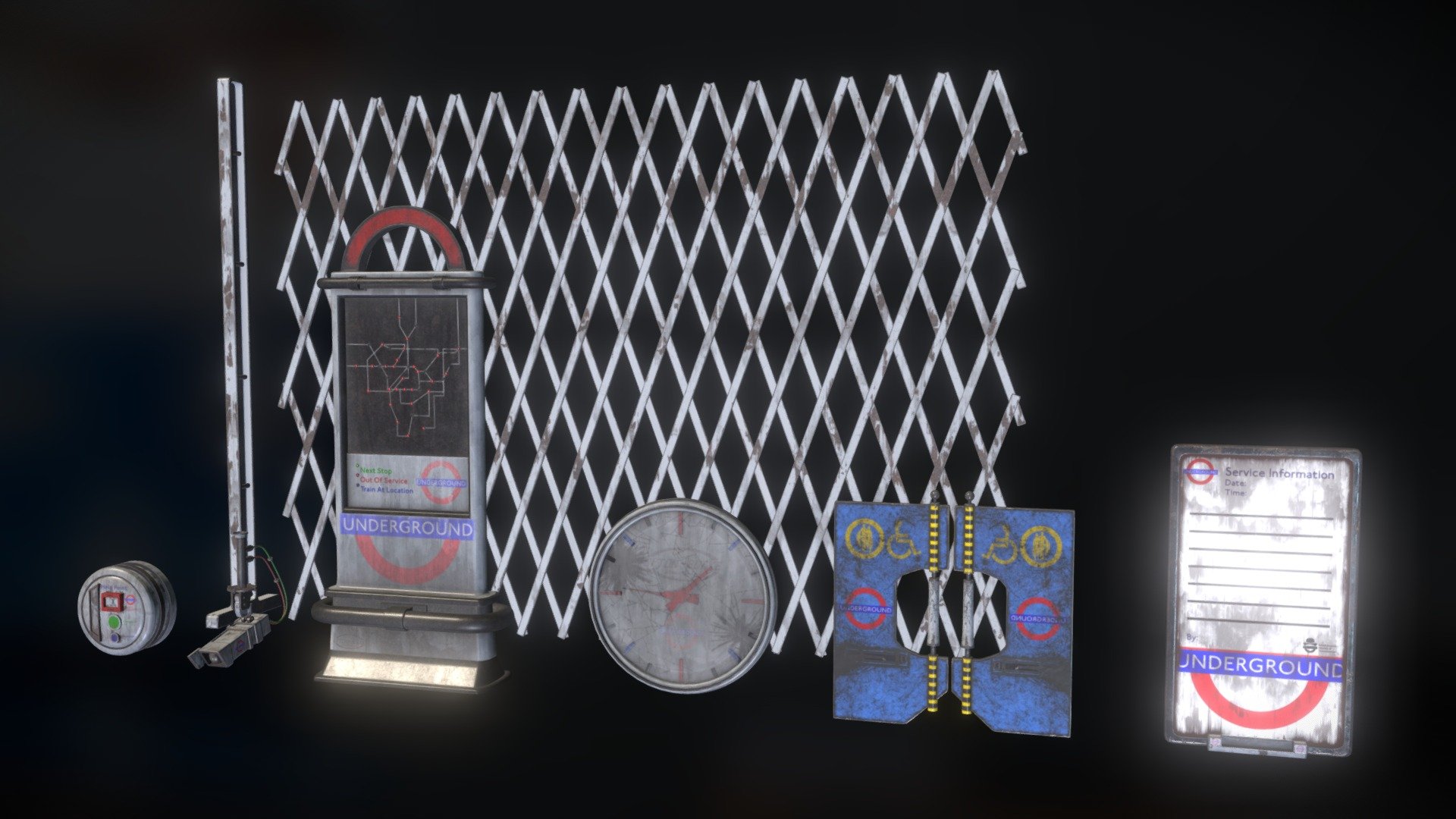 A small decoration kit made for Fallout: London's underground interior cells.