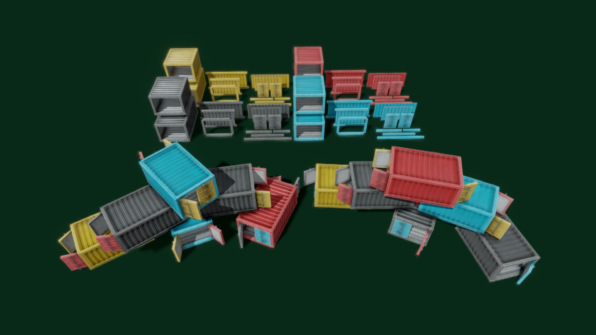 hello, i made Stylized Modullar Container Asset pack. Might good for your scene or game.

also i have free stuff for download please cek my page account, and follow for future upload.

Pack:




13  Models

7 x 4096 texture (4 base colour)

in collaboration with Monqo Studio please check our store:




Unreal Marketplace &ndash; https://bit.ly/2K1U4ai

Unity Marketplace &ndash; https://bit.ly/2BGz2dT

looking for freelance 3D artist for your mobile game? Feel free to ask me by email feral.fe2@gmail.com

oh… if you want, i post several progress in my instagram @ferozes

And check out my game on googleplay FULL FREE NO ADS —> https://bit.ly/2FRlptH If you can reach level 17++ Mention me on twitter @Frandez0 XD

thank you for supporting me, have nice scene :D
