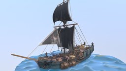 Shorecut - Gunboat sailing, naval, pirateship, cannons, sailship, pirate