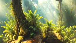 HDRI Next Level Forest Panorama D trees, virtual, landscape, forest, plants, 360, natural, vr, virtualreality, equirectangular, nature, hdri, skybox, unrealengine, hdr, 360-degree-panorama, virtual-reality, unity, gameready, ue5, spherical-panorama, createdwithai, skysphere