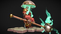 Skeleton Knight AKA Potboy dae, skeleton, dungeon, guardian, smoke, autodeskmaya, howest, handpaited, pbr-texturing, substancepainter, maya, character, design, home, zbrush, stylized, ghost, knight, daesdc2022, daesdc2022character