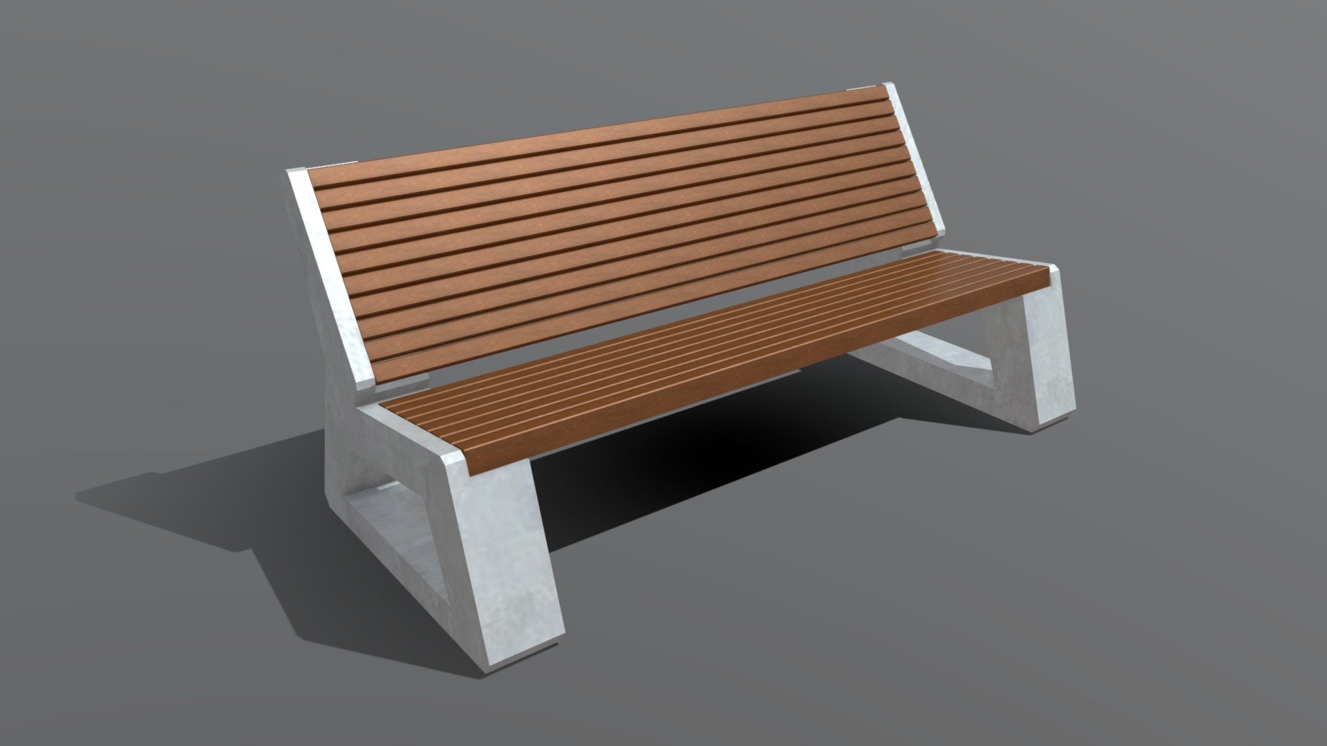 Park bench-a bench for recreation (reinforced concrete, vandal-proof) with wooden slatted flooring.