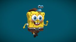 Spongebob Squarepant and Gary fanart, spongebob, squarepants, water, gary, snails, character, creature, sea