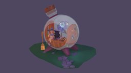 Magic Shop room, 3dcoat, magicshop, substancepainter, handpainted, cartoon, game, blender, art, blender3d, gameart, fantasy, shop, halloween, concept, magic, halloween-2022