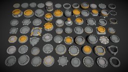 Industrial Kitbash - 3 - 70 pieces base, pipe, foundation, mechanical, pedestal, ground, tube, joint, framework, hardware, machine, engine, connector, adapter, kitbash, basis, reason, sci-fi, factory, industrial