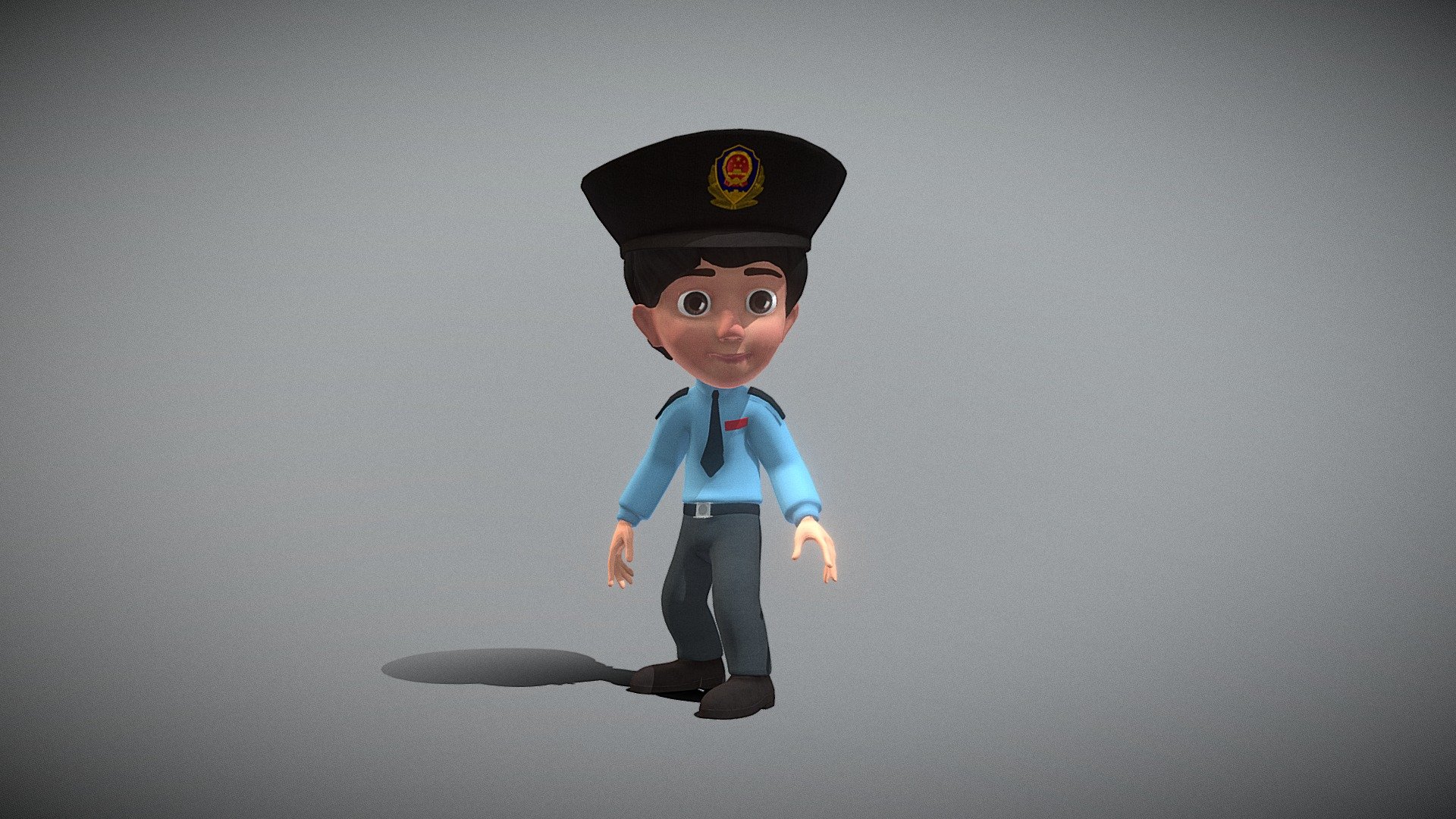 This is beautiful police model. It contains 13 animations such as walking, running, jumping, idle, etc.

2 materials with 2048 * 2048 textures.

Triangles: 44311  Vertices: 22756

(Viewer Setting above are just a preview and may vary drastically depending on your lighting and shading setup on the final application)

If you have any questions, please feel free to contact me.
 
E-mail: zhangshangbin1314159@gmail.com
