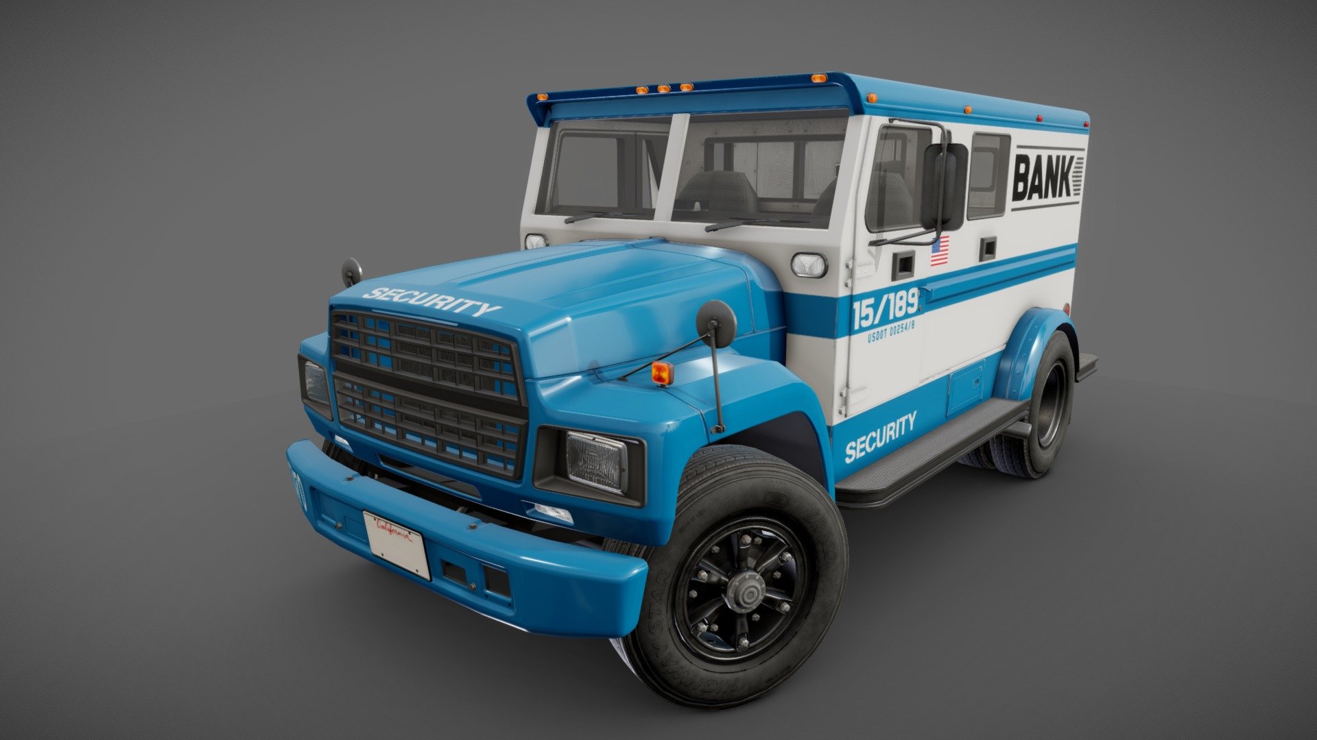 High accuracy armored security gameready model. Midpoly exterior. Lowpoly interior(1024x1024 diffuse texture). Low poly wheels with PBR textures(2048x2048). Original scale.

Full model - 23306 tris 24832 verts

Lowpoly interior -1155 tris 1279 verts

Wheels - 5566 tris 5462 verts

Length - 6.95m, widht - 3.2m, hieght - 3.3m

Model ready for real-time apps, games, virtual reality and augmented reality.
