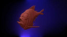 Hatchetfish marine, fish, creepy, 3dcoat, ocean, water, sculptgl, 3dsculptunderwater, hatchetfish, sternoptyx-subfamily, 3d-coat, free, download