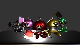 Super Mario RPG - Axem Rangers Squad! rpg, chain, rangers, painter, 3dsmax, student, super, submarine, mario, robots, axem, axemrangers