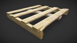 Old Pallet - 3D Scanned - Low pallet, wooden, small, unreal, old, destroyed, pallets, low, poly, gameasset, wood, factory, industrial, gameready