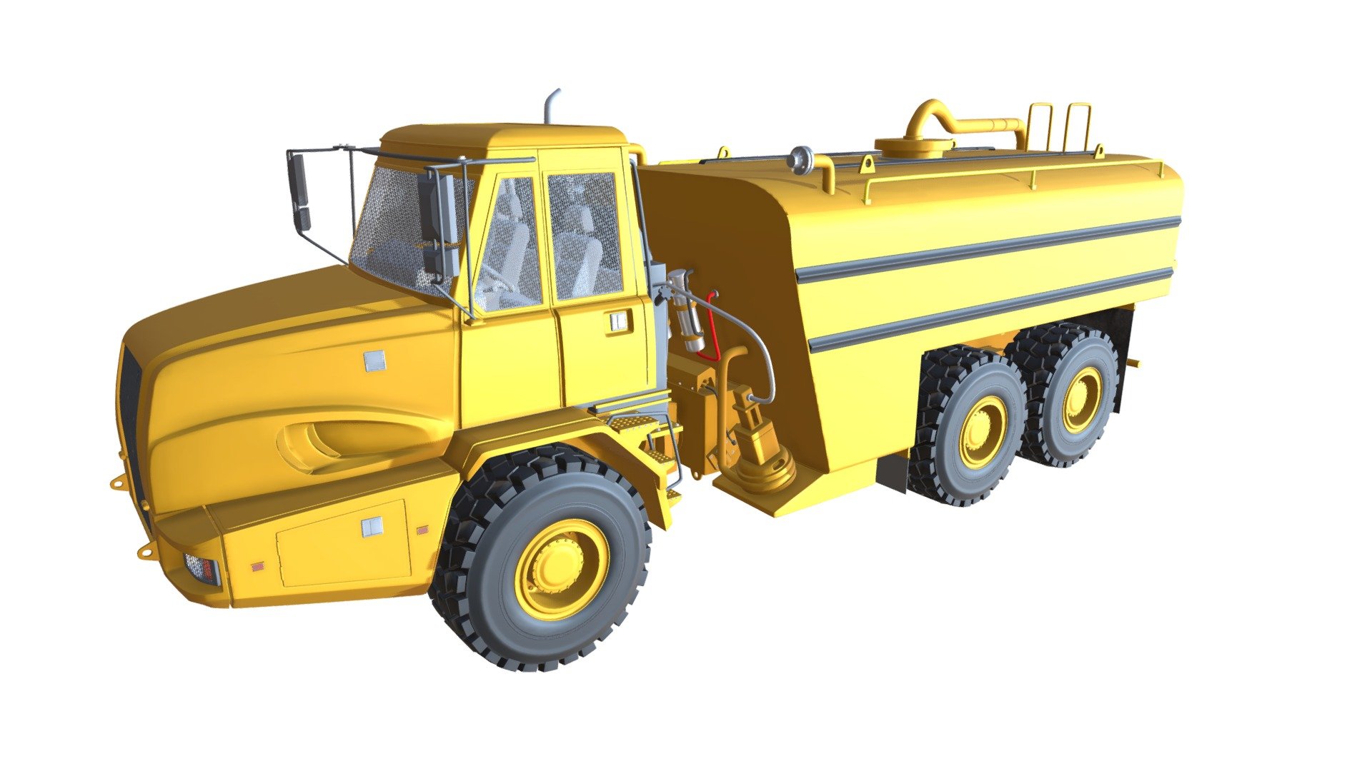 Quality 3D model of water wagon.