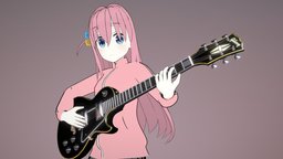 Gotoh Hitori (Bocchi the Rock!) | 後藤ひとり | 고토 히토리 music, japan, guitar, gibson, animegirl, animation, rock, anime, bocchi, hitori, bocchitherock, gotoh