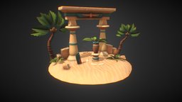 Egypt Scene egypt, pack, diorama, zbursh, game-ready, stlylized, substancepainter, low-poly, asset, 3d, blender