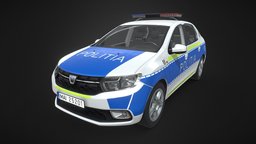 Dacia/Renault Logan Politia - High-poly police, transportation, renault, romania, dacia, vehicle